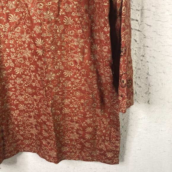 Sterling Styles Jacket Womens Medium Rust Wool Paisley Beaded Embroidered Tunic - Picture 13 of 16